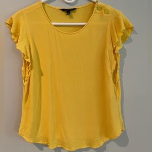 Banana Republic Yellow Flutter Sleeve shirt